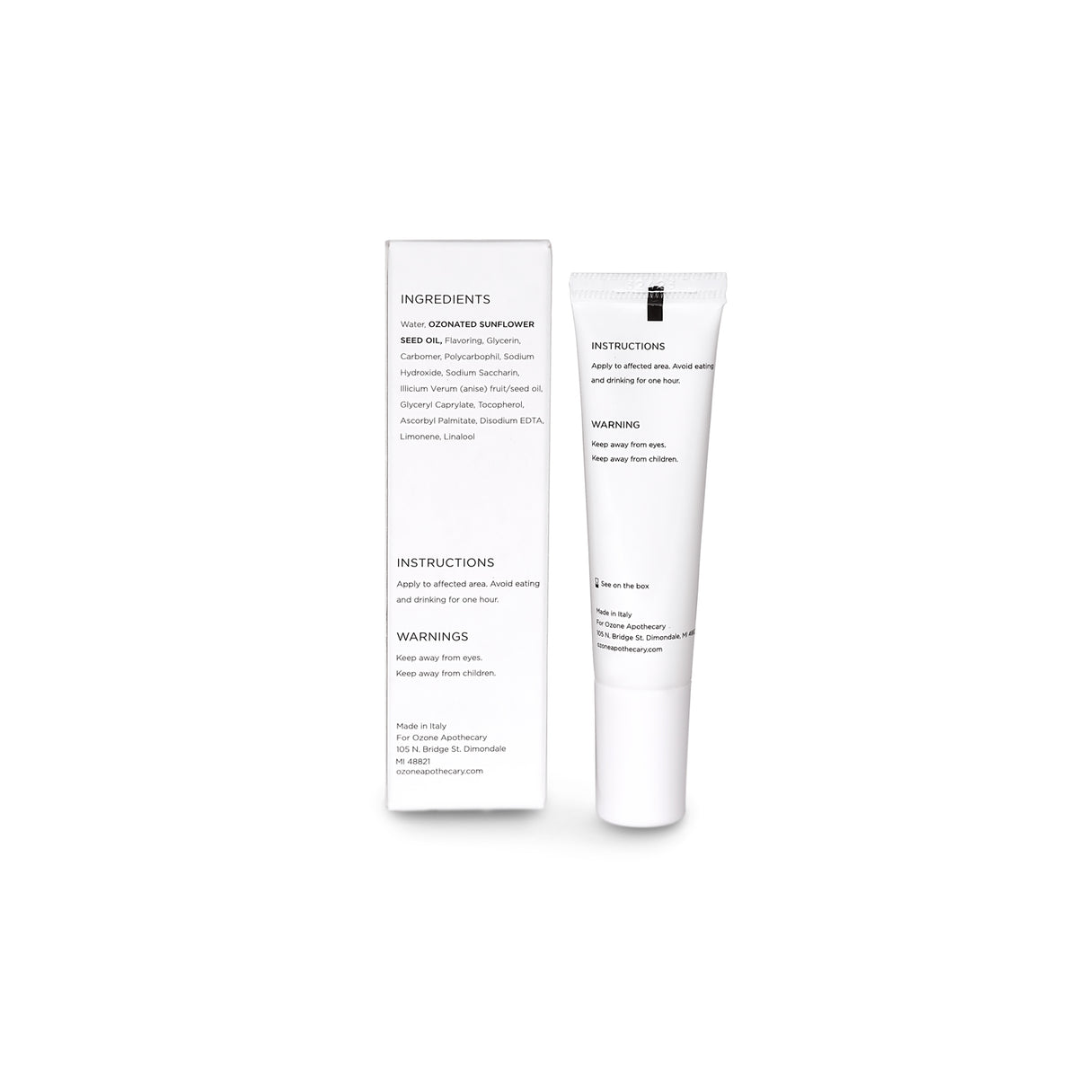 Oral Gel + Ozone Oil back view