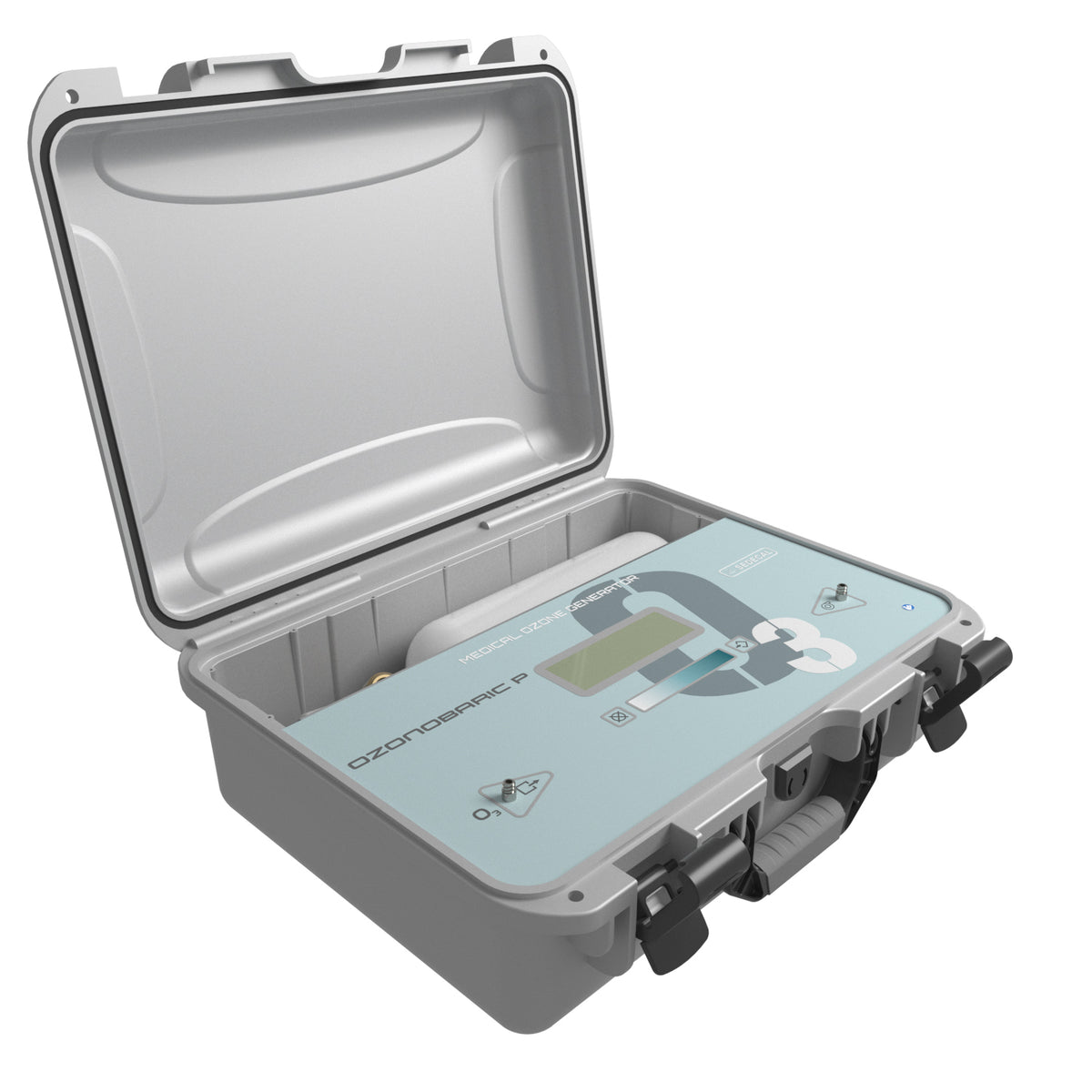 Ozonobaric P with case on a white background