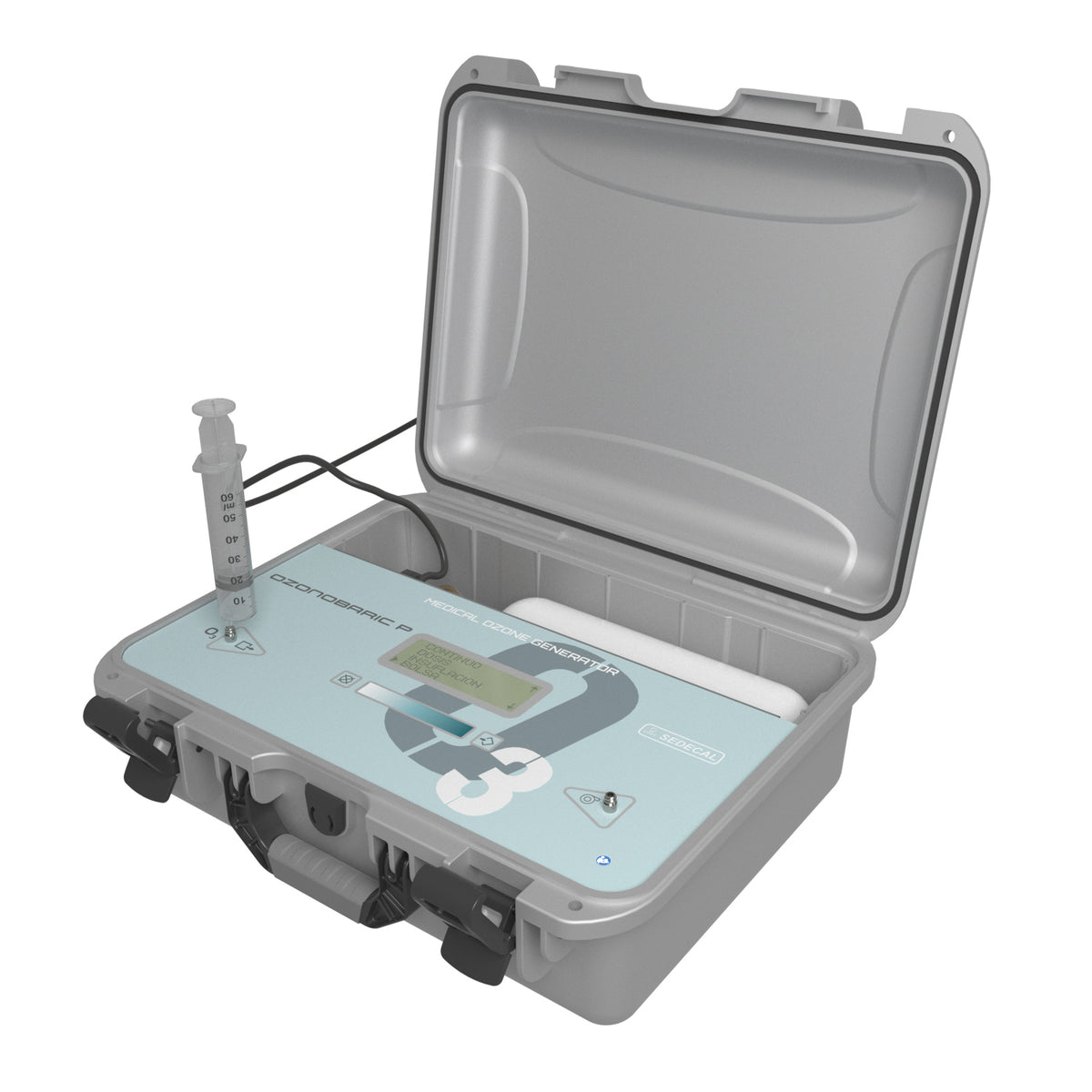 Ozonobaric P Side view with syringe 