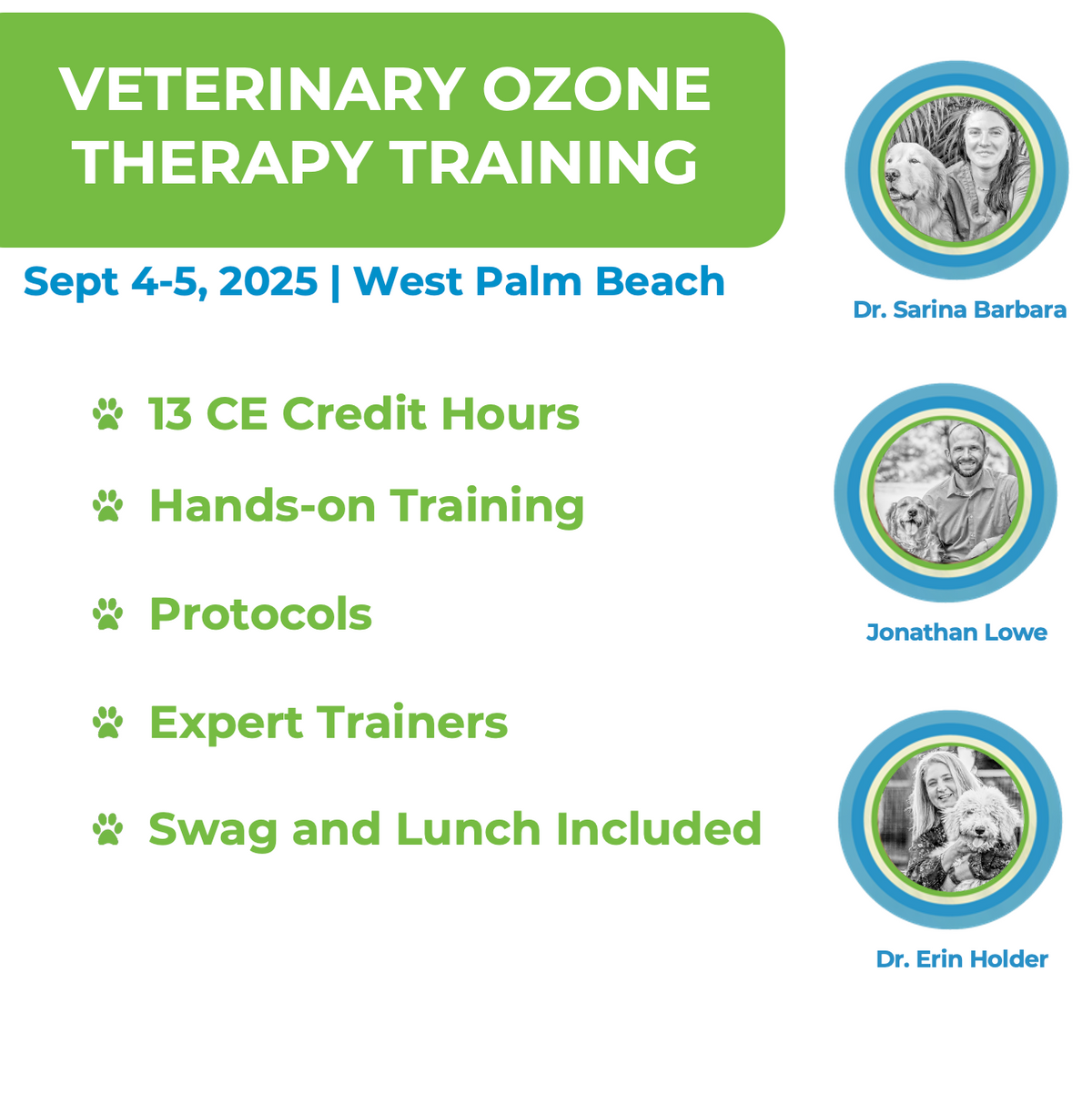 2025 Fall Ozone Training Class with dates, blue, green, and white graphic