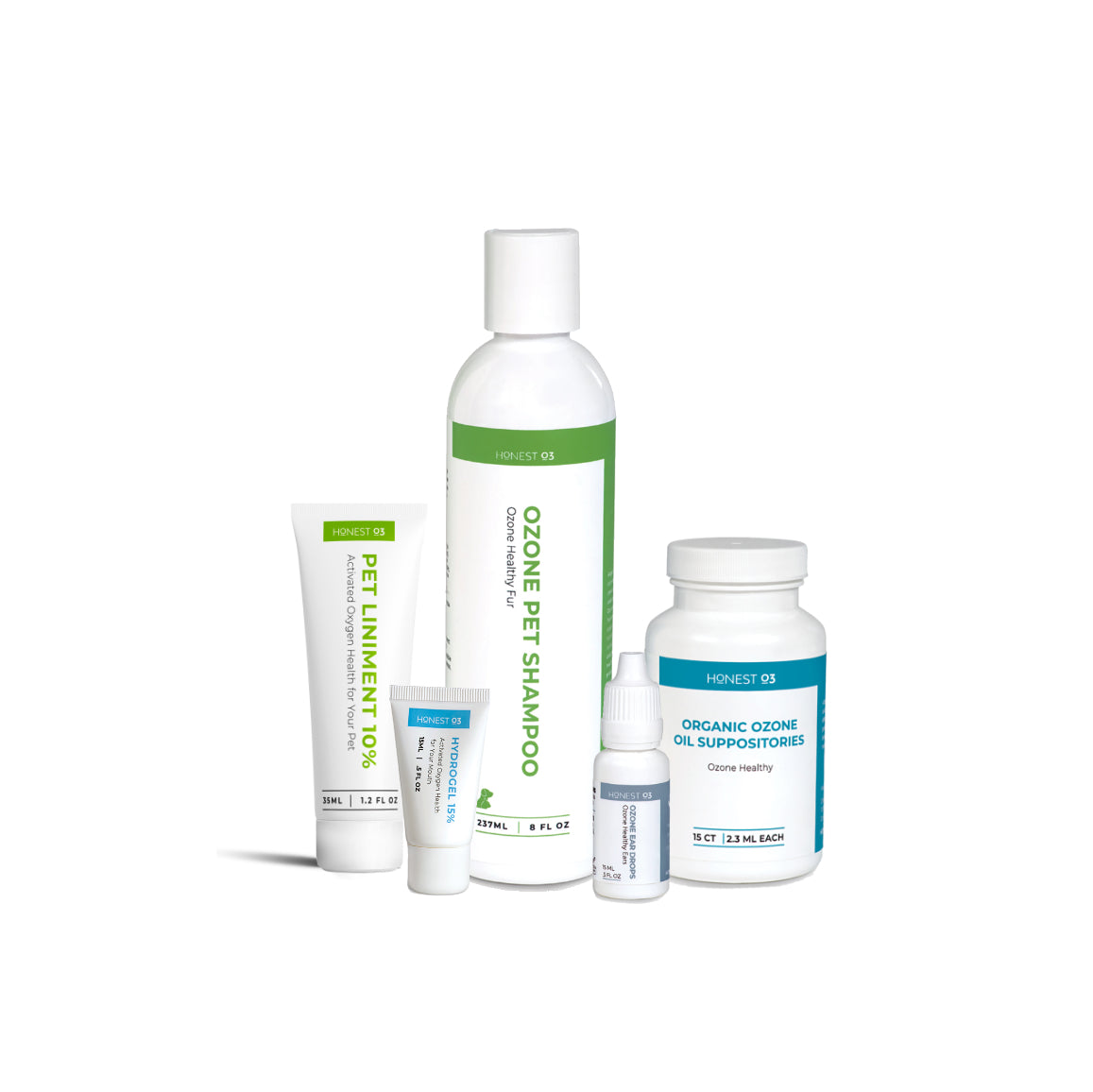 The Complete Ozone Oils Wellness Package, front view white background