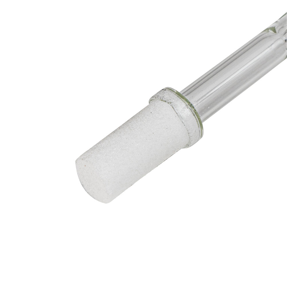 Close-up of a 500ml fluid bubbler stem with a micro bubble diffuser stone 