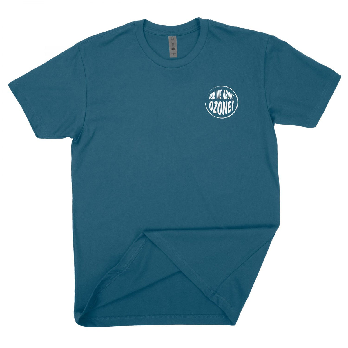 Ask-Me-About-Ozone shirt blue on a white background