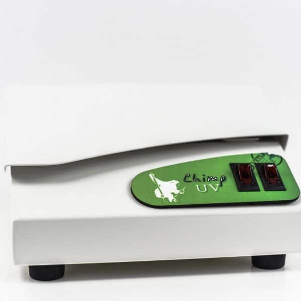 Chimp UV (5), front view with red switches on a white background