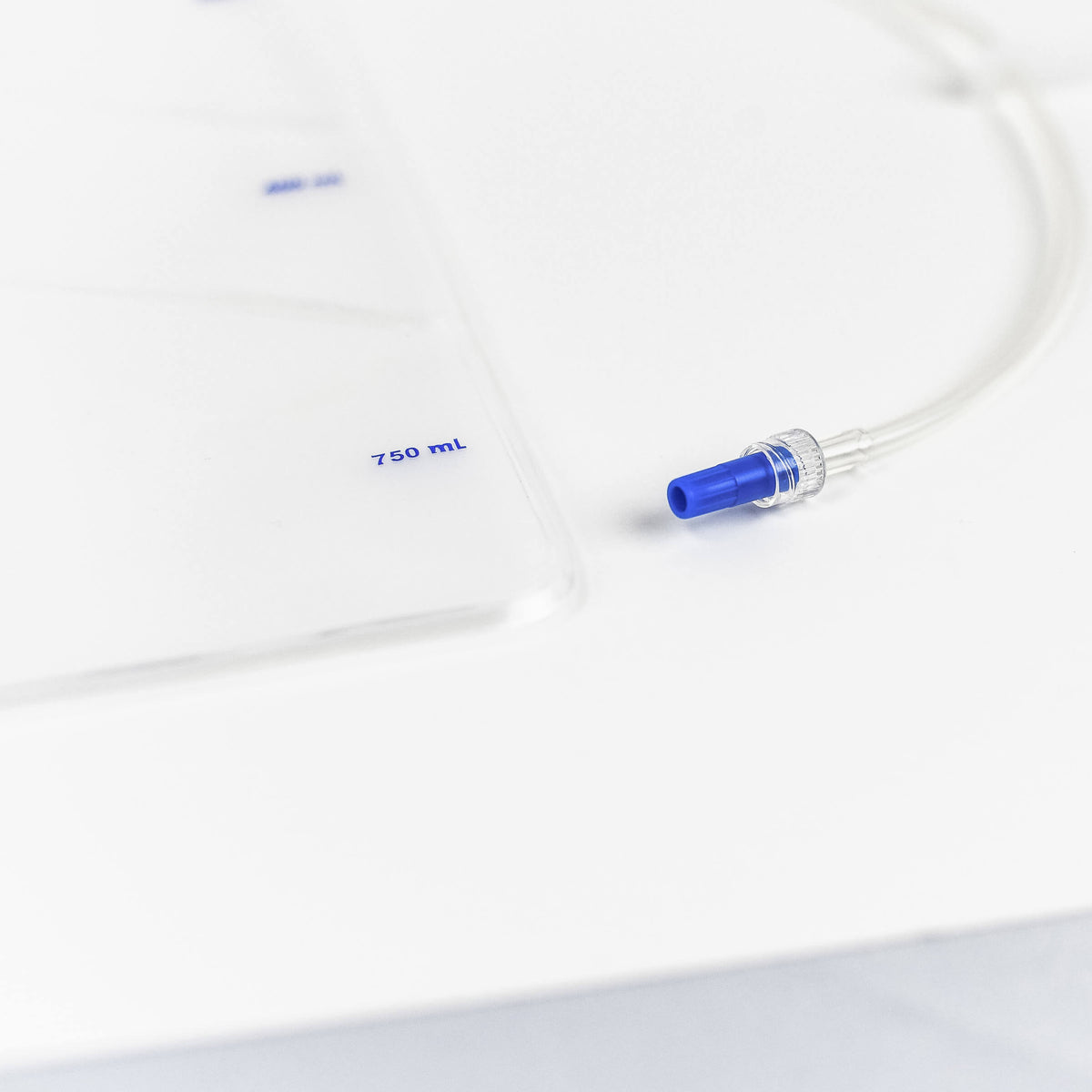 Insufflation Bag (1) close up of blue connection port