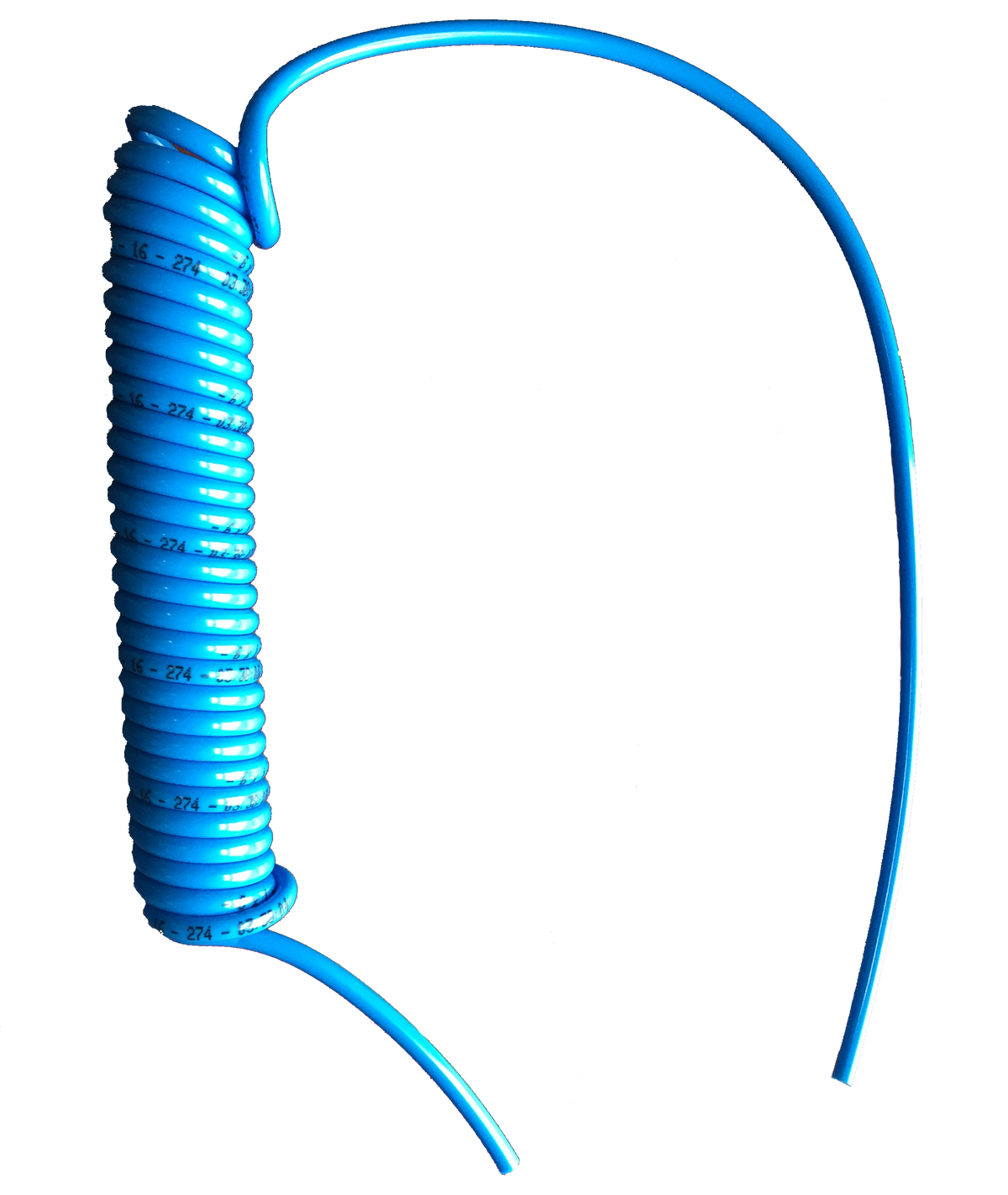 blue Oxygen Tubing on a white background