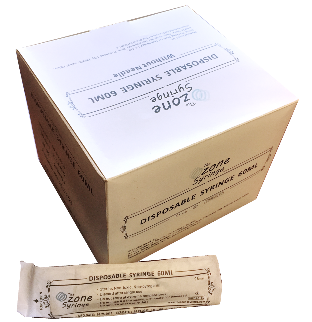 Ozone Syringe Box of 25 top view